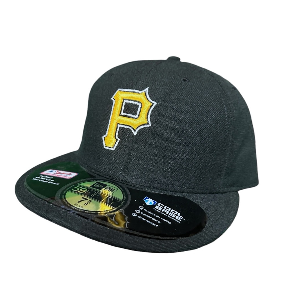 Mens New Era Pittsburgh Pirates Coolbase Fitted Hat Size 7 3/8